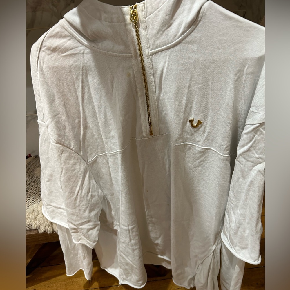 True Religion Mens White Hoodie 
Size L
Somewhat oversized